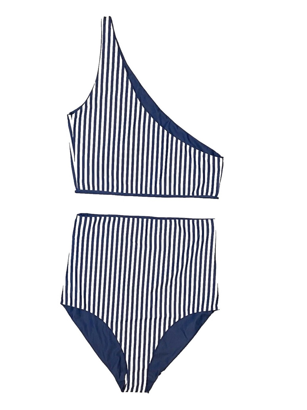 Baiia Women's One Shoulder High Waisted Reversible‎ Bikini Set